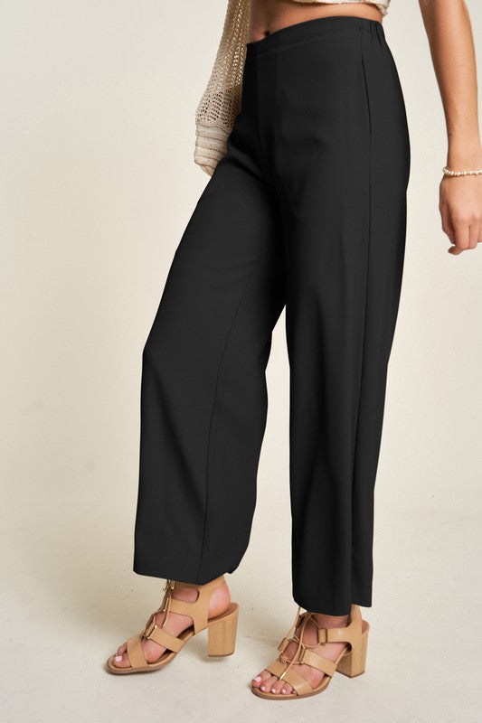 Davi & Dani Wide Leg Mid-Rise Pants - Charming Charlie