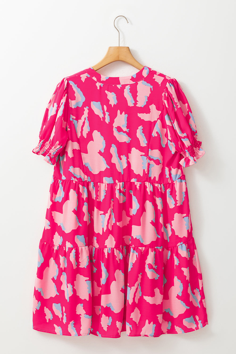 Ruffled Printed Short Sleeve Mini Dress - Charming Charlie