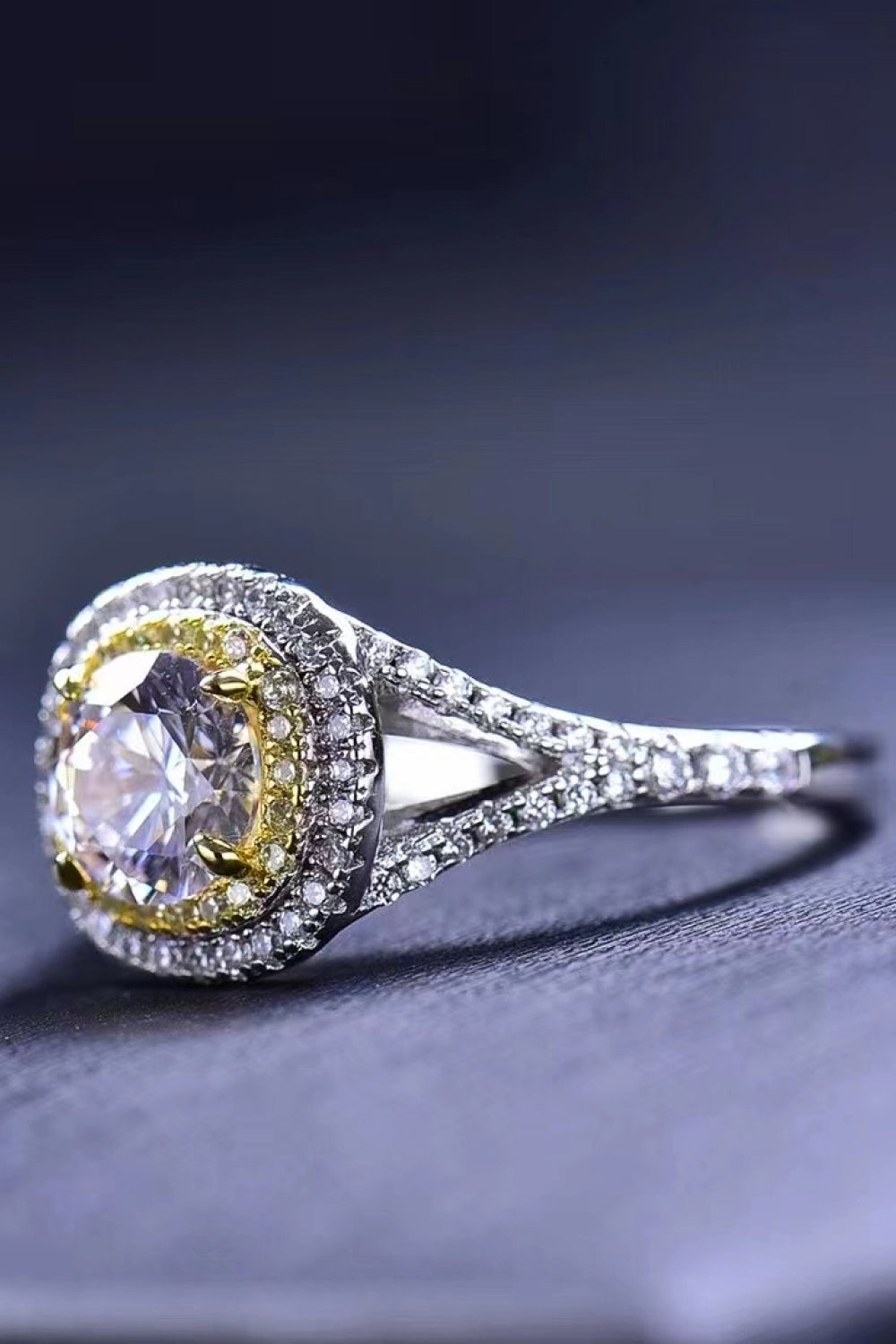 Two-Tone 1 Carat Moissanite Ring - Charming Charlie