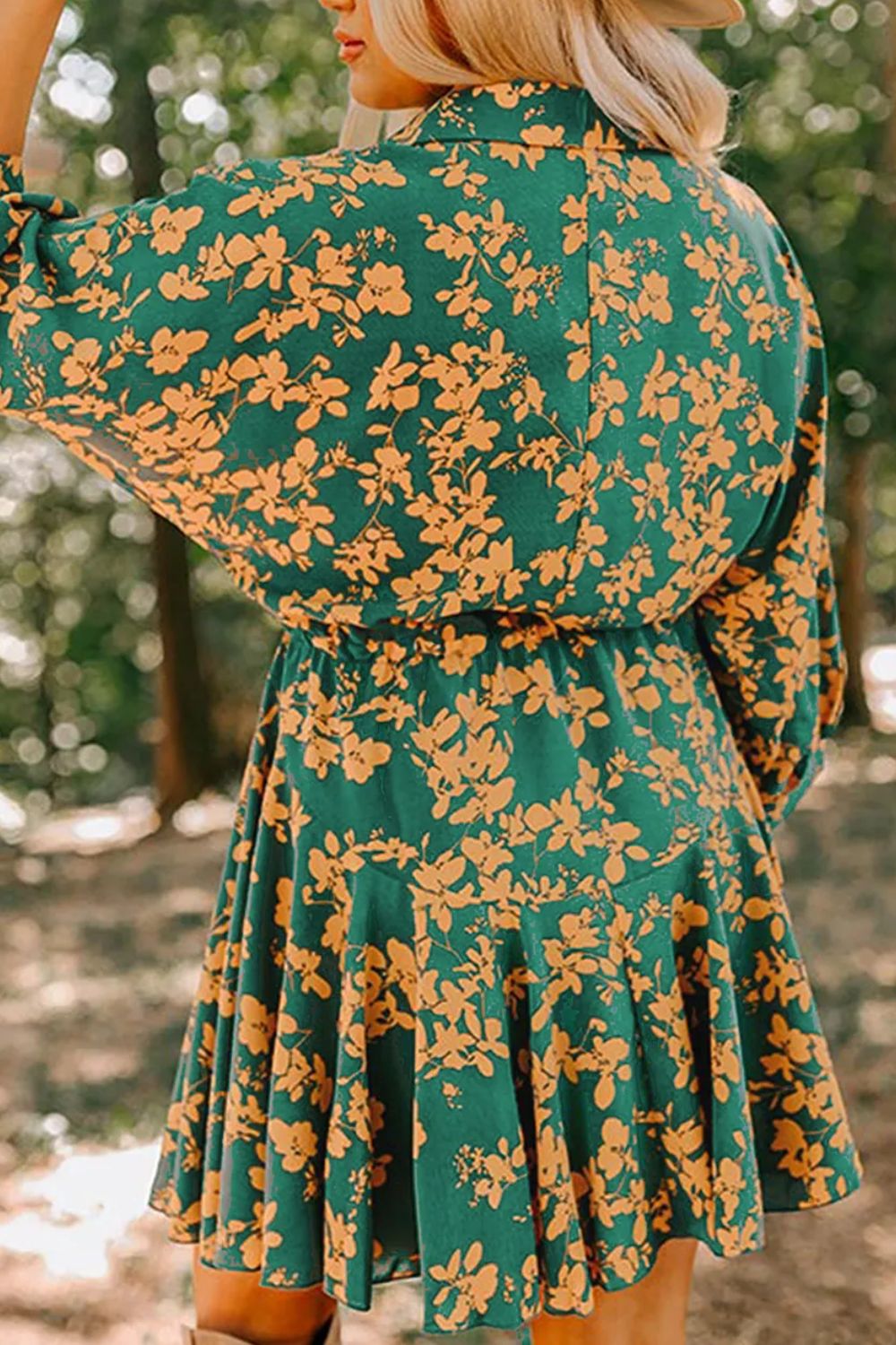 Printed Three-Quarter Sleeve Mini Dress - Charming Charlie