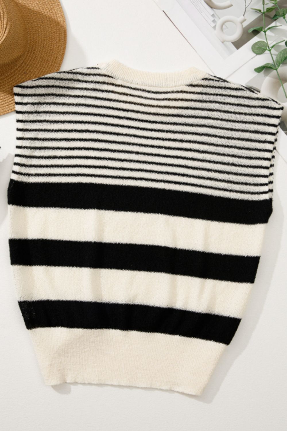 Striped Round Neck Sweater Vest - Charming Charlie