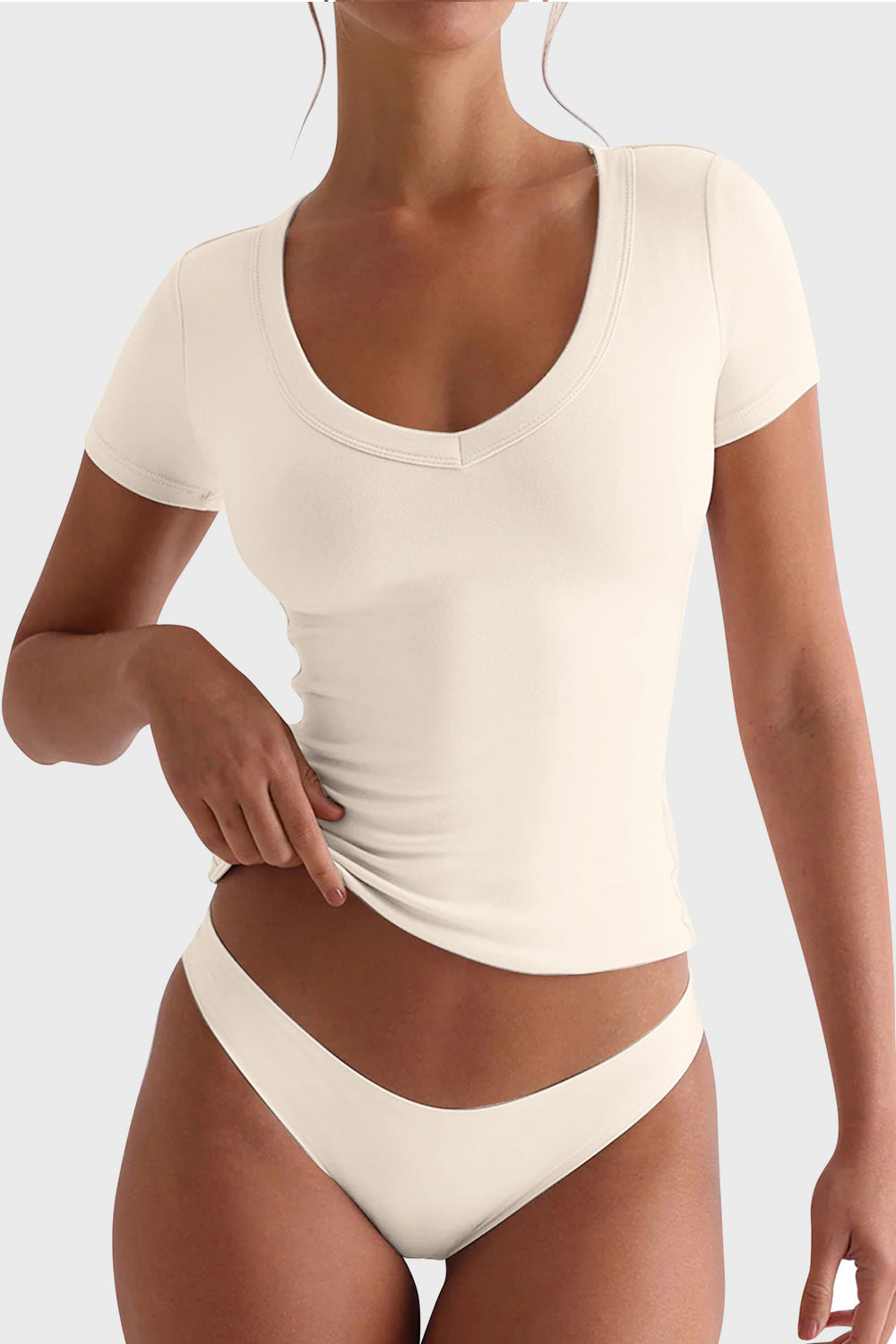 Lovelet Scoop Neck Short Sleeve T-Shirt - Charming Charlie