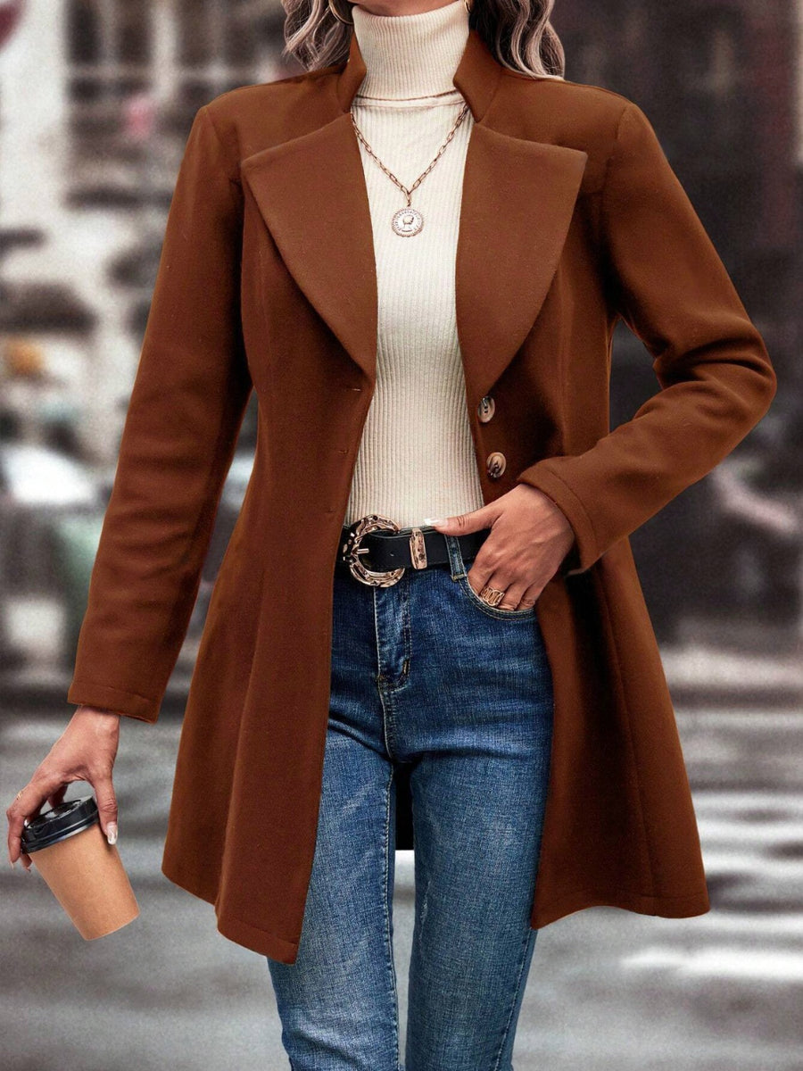 Collared Neck Long Sleeve Jacket