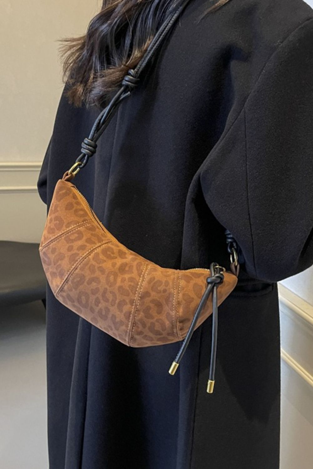 PU Leather Strap Suede Shoulder Bag - Charming Charlie
