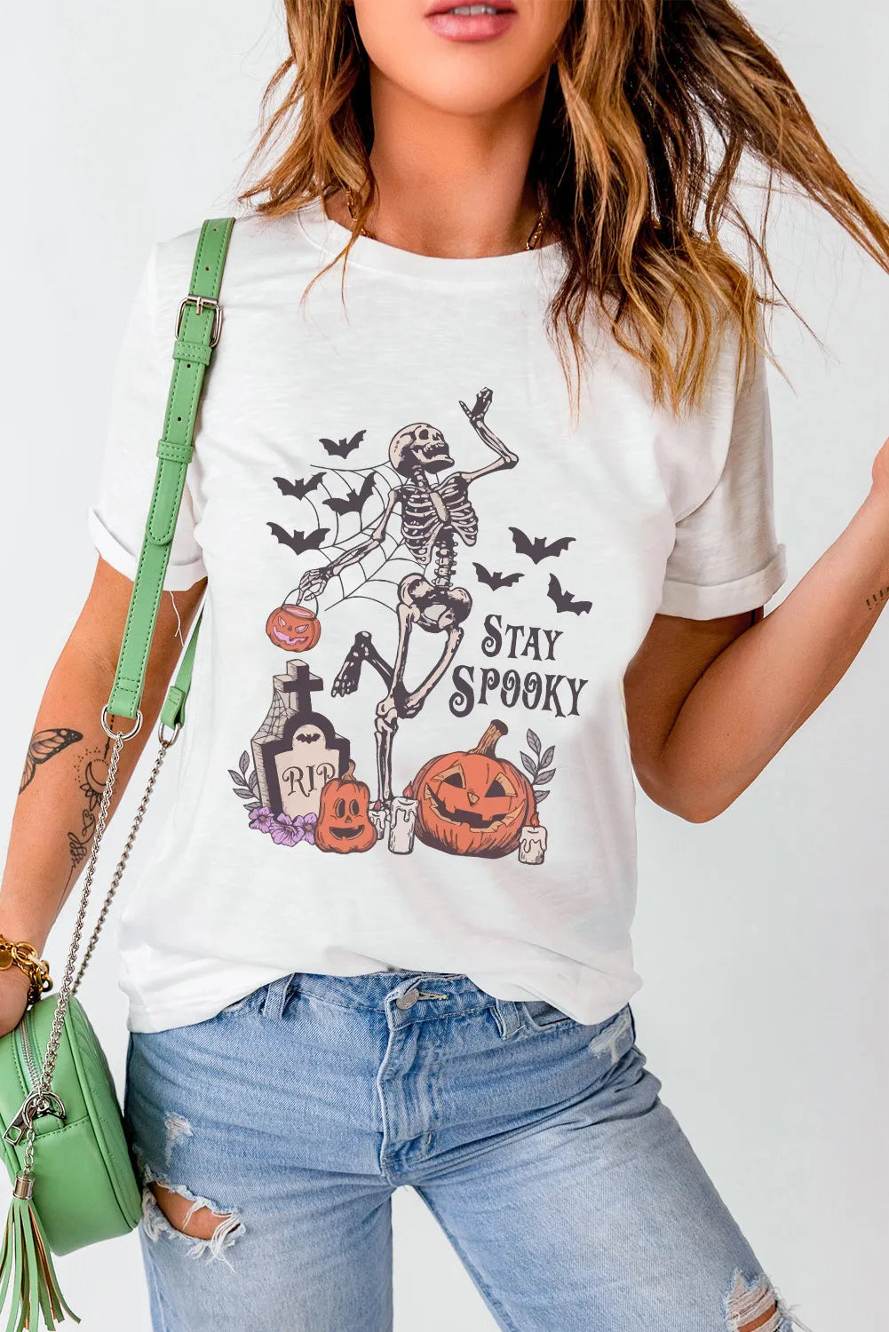 Graphic Round Neck Short Sleeve T-Shirt - Charming Charlie