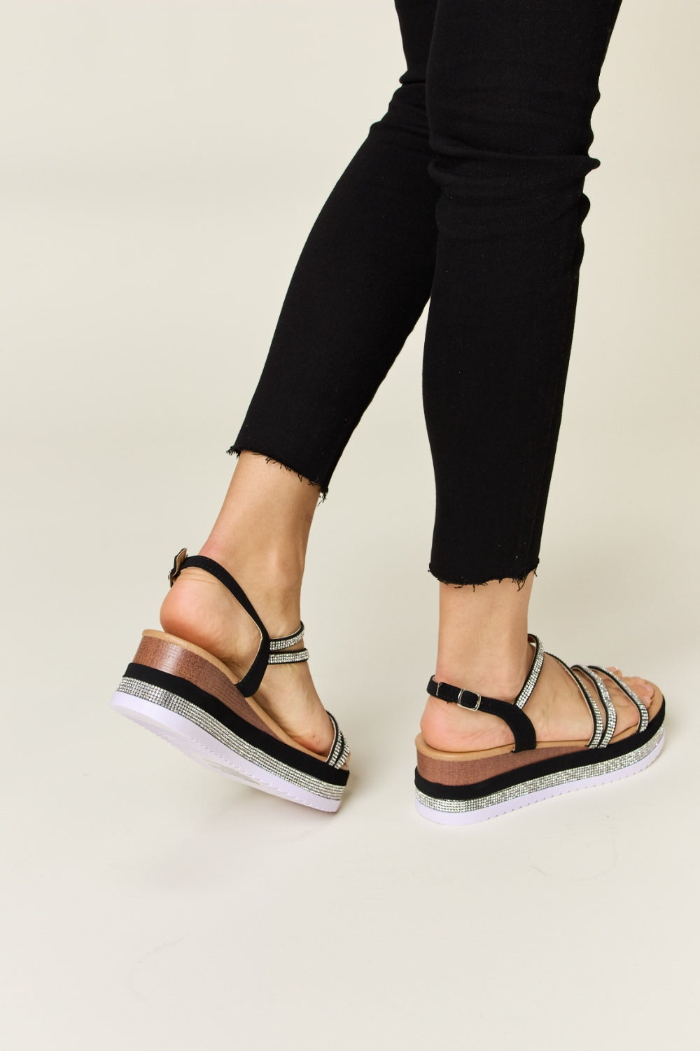 Forever Link Rhinestone Strappy Wedge Sandals - Charming Charlie
