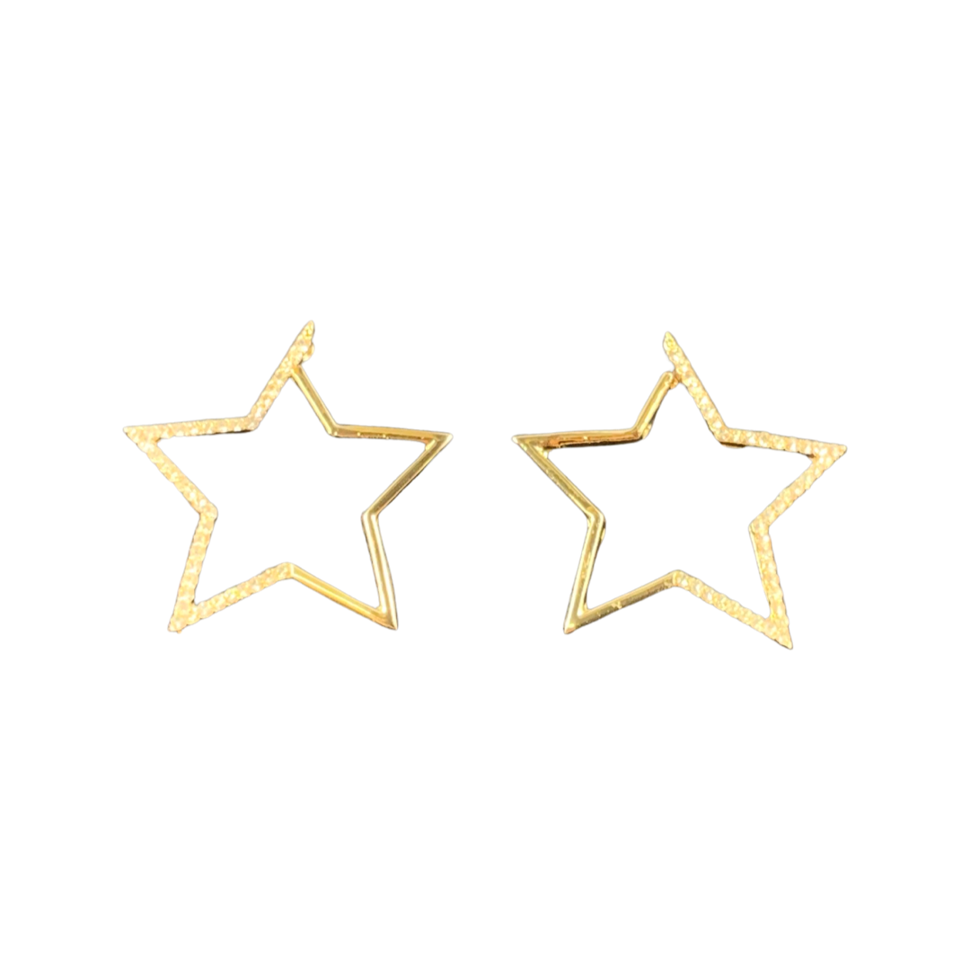 Gold Half Pave Star Post Earring - Charming Charlie
