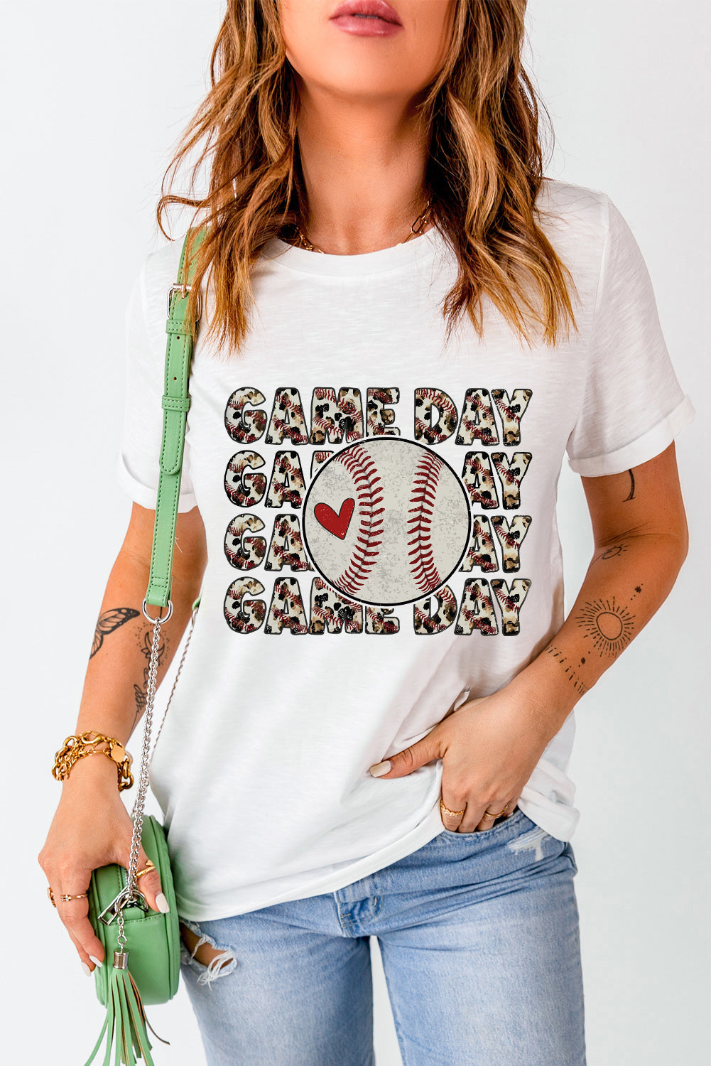 GAME DAY Round Neck Short Sleeve T-Shirt - Charming Charlie