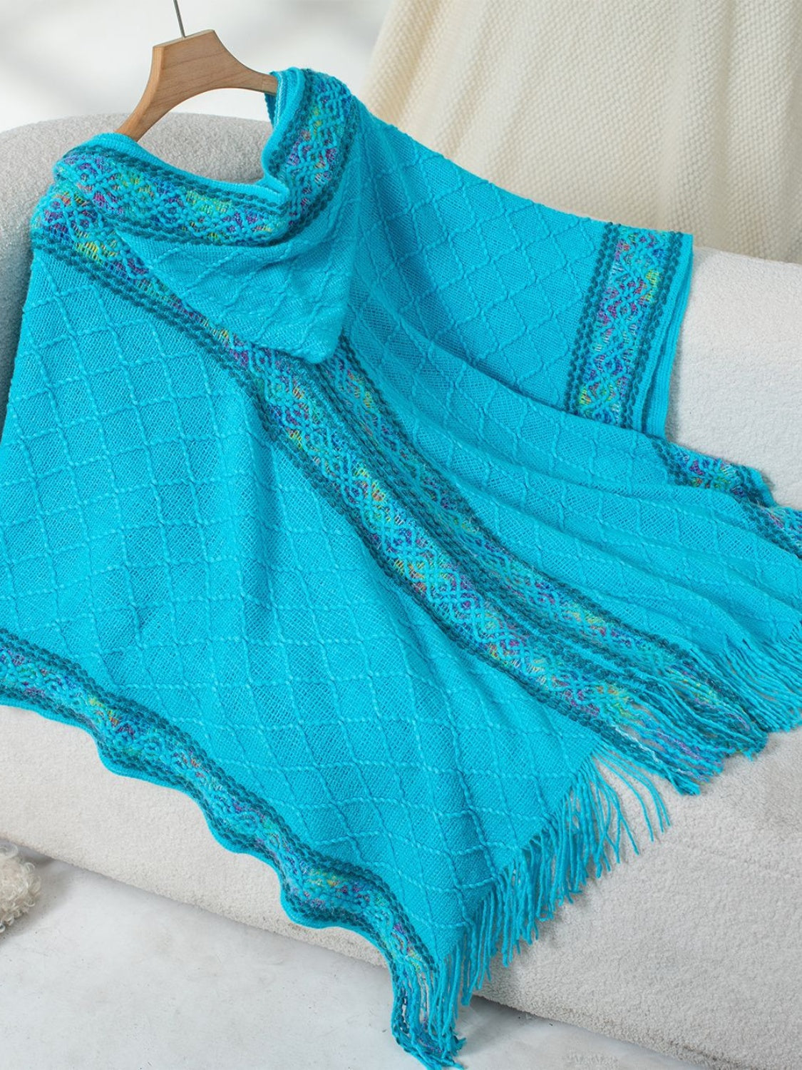 Fringe Half Sleeve Hooded Poncho - Charming Charlie