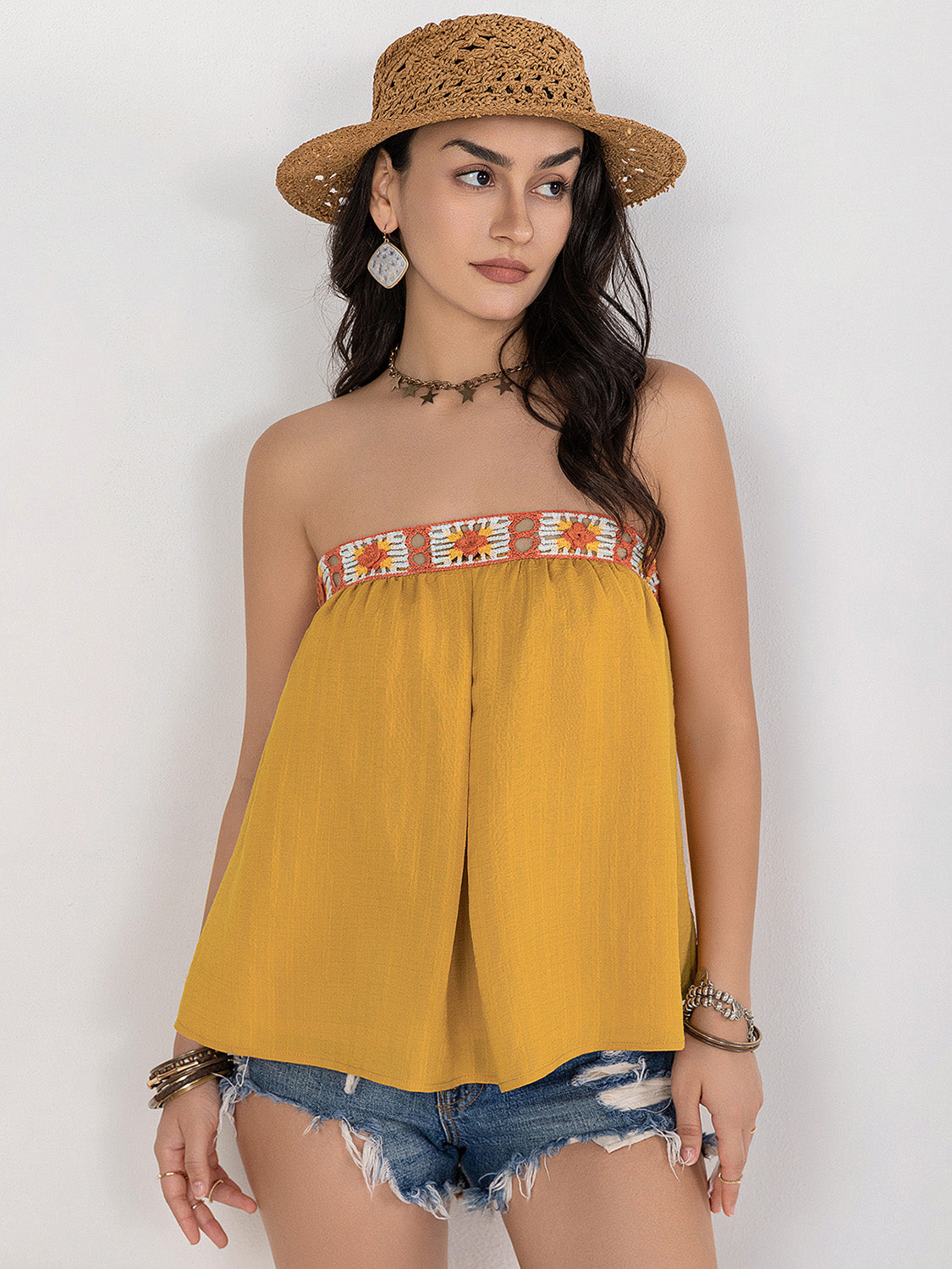 Embroidered Tube Sleeveless Top - Charming Charlie