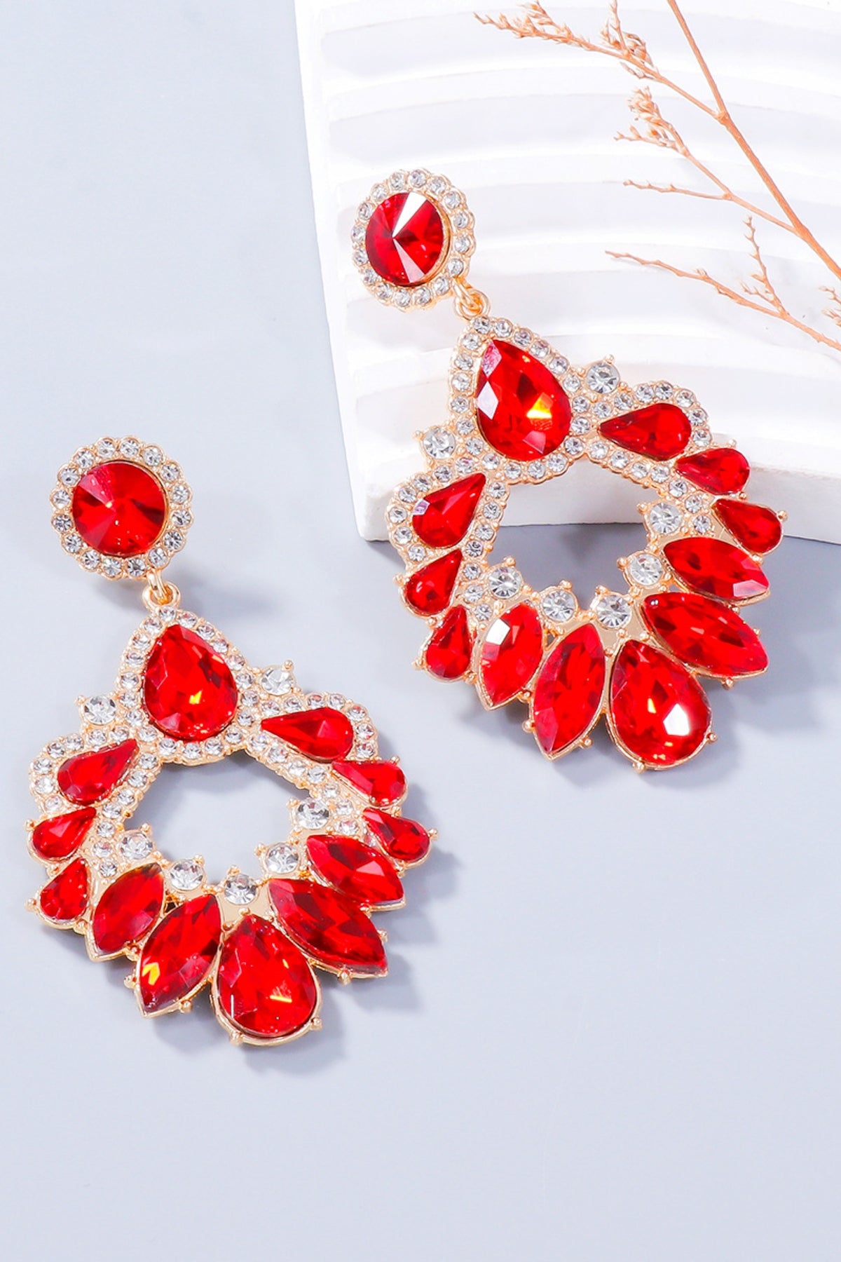 Alloy Rhinestone Dangle Earrings - Charming Charlie