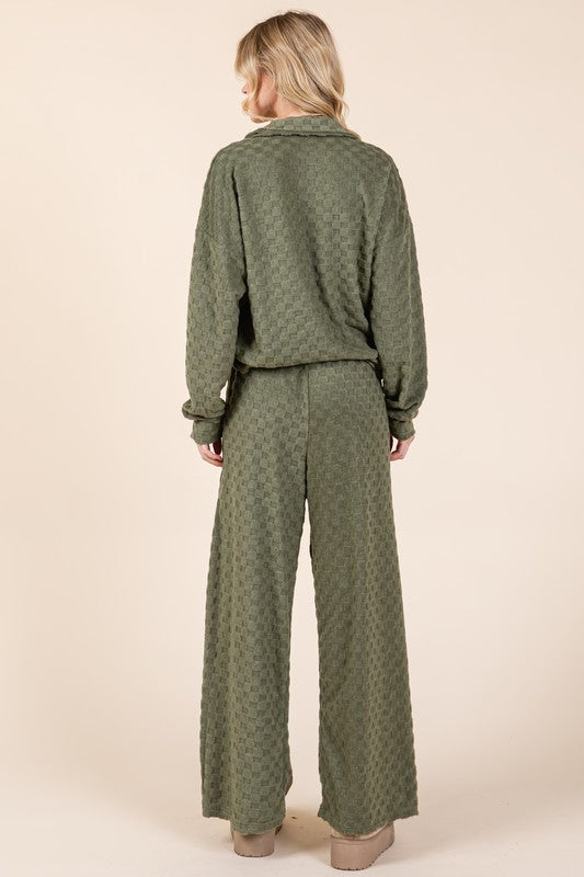 BOMBOM Tied Checkered Wide Leg Pants - Charming Charlie