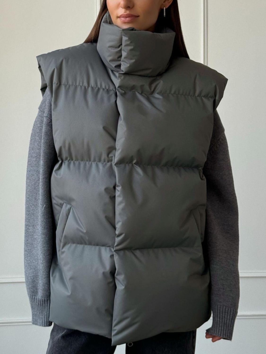 Zip Up Turtleneck Vest Coat - Charming Charlie