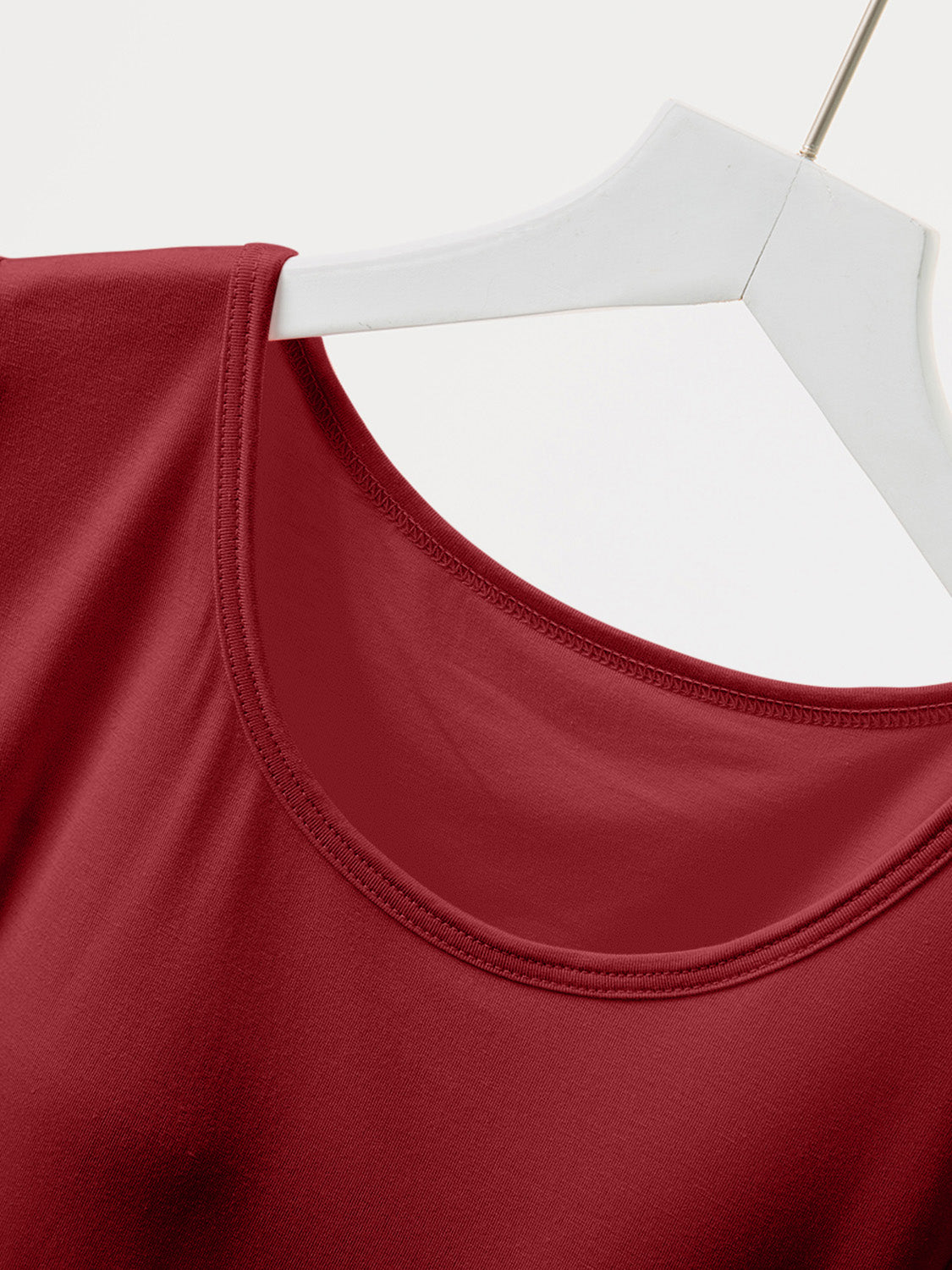 Round Neck Short Sleeve T-Shirt with Bra - Charming Charlie