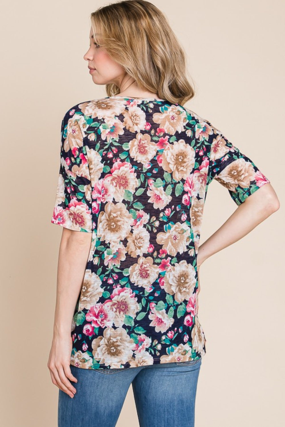 BOMBOM Floral Round Neck T-Shirt - Charming Charlie