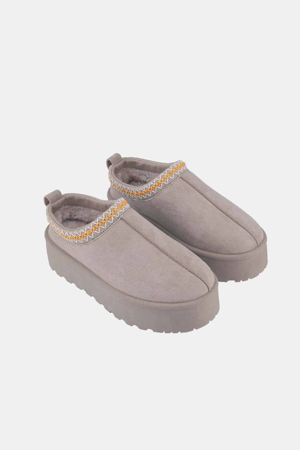 Weeboo Platform Embroidered Trim Slip-On Boots - Charming Charlie