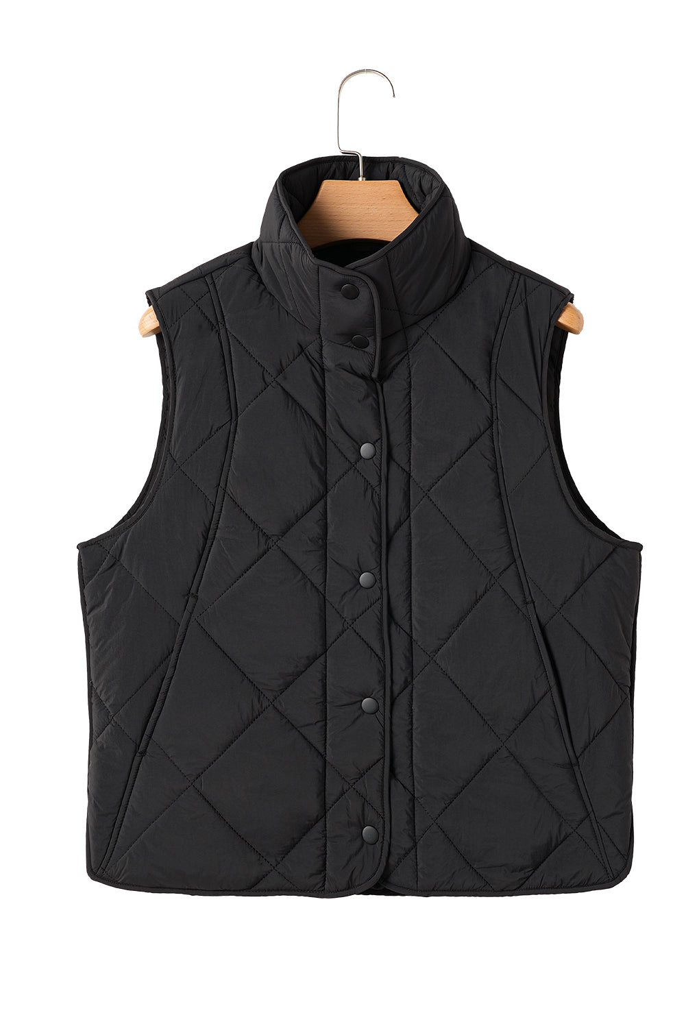 Snap Down Texture Vest Coat with Pockets - Charming Charlie