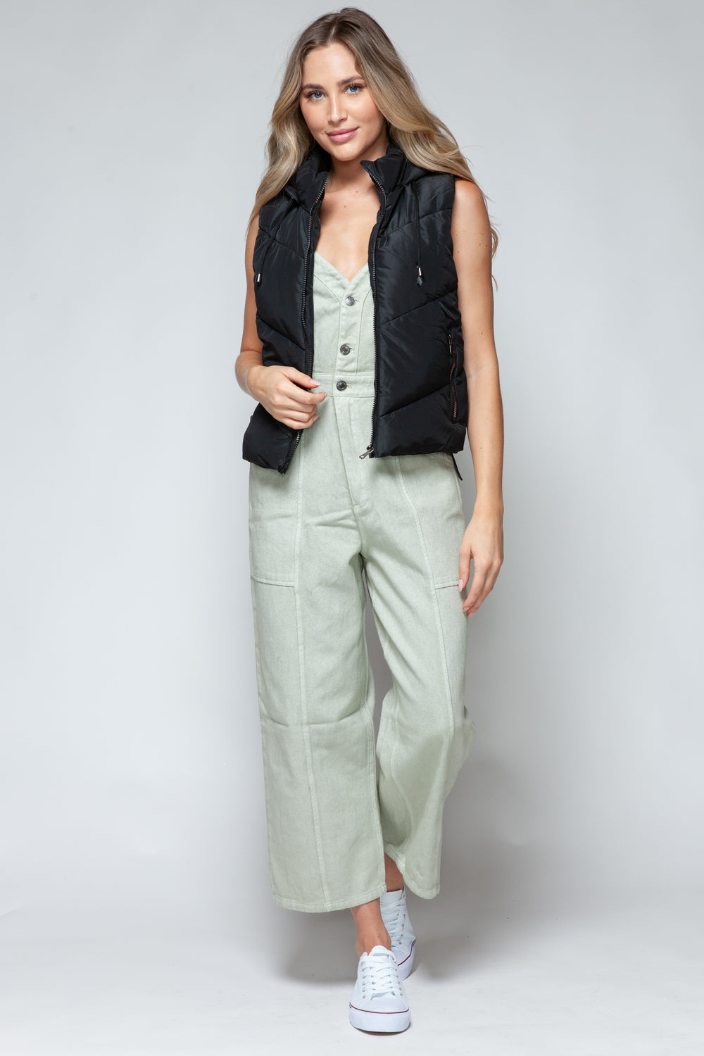Snobbish Zip Up Quilted Hooded Vest - Charming Charlie