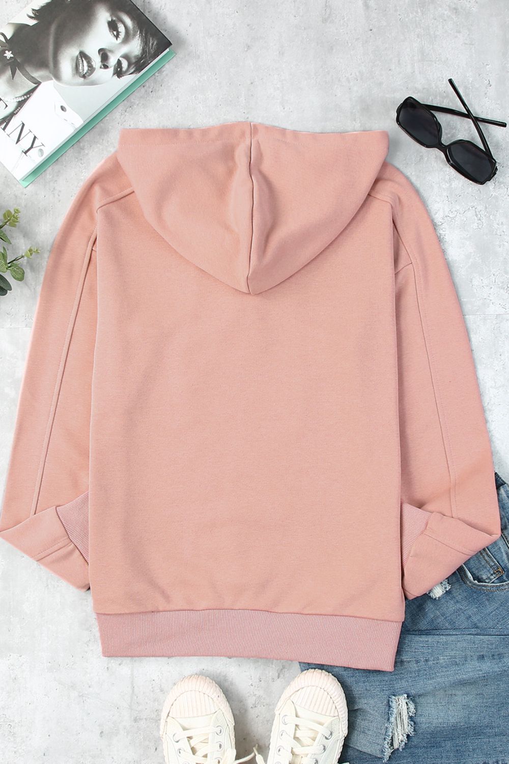 Lace Up Long Sleeve Hoodie - Charming Charlie
