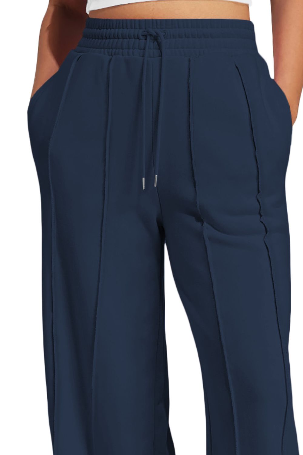 Drawstring Wide Leg Active Pants - Charming Charlie