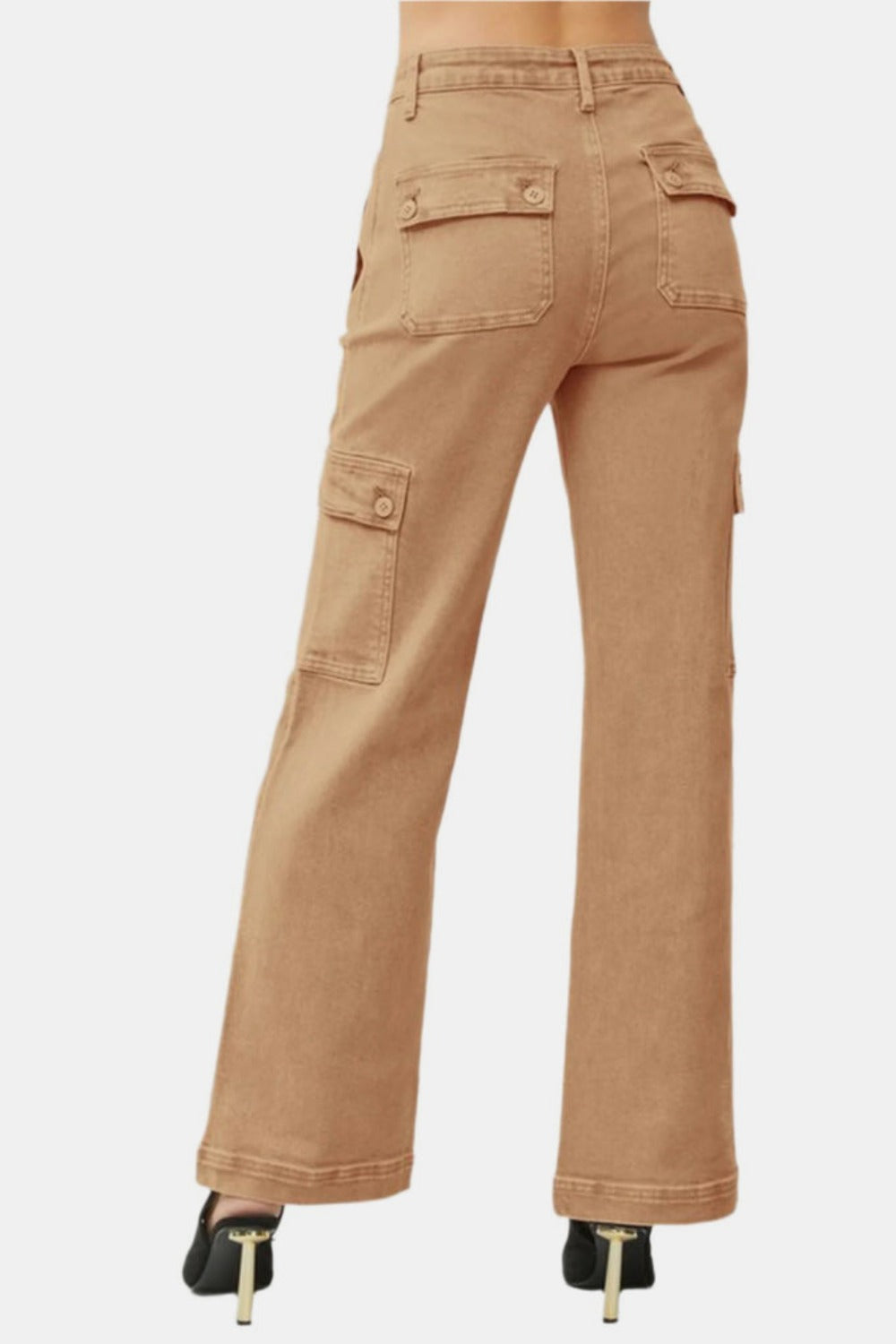 RISEN Full Size High Rise Wide Leg Cargo Jeans - Charming Charlie