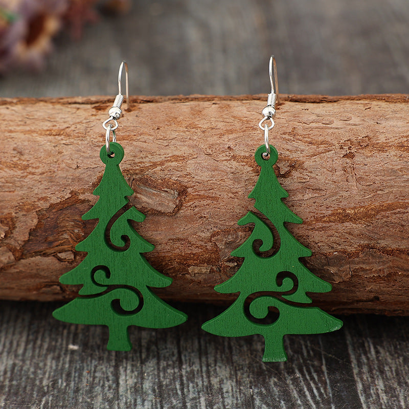 Christmas Tree Wooden Earrings - Charming Charlie