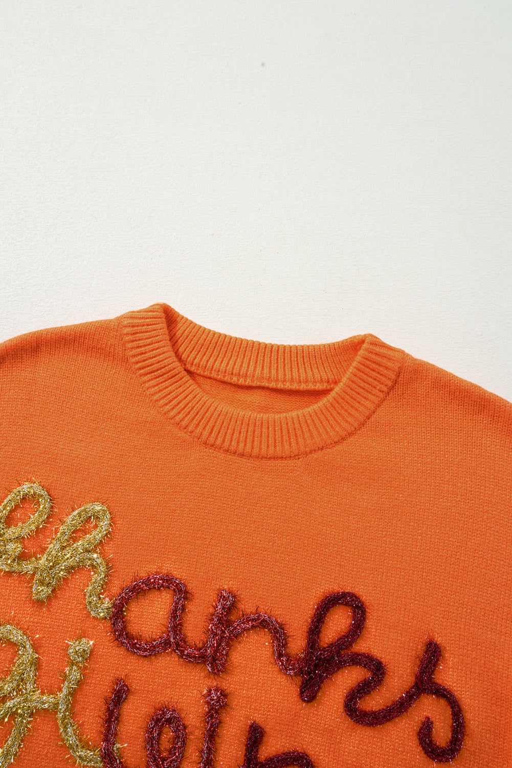 THANKSGIVING Round Neck Dropped Shoulder Sweater - Charming Charlie