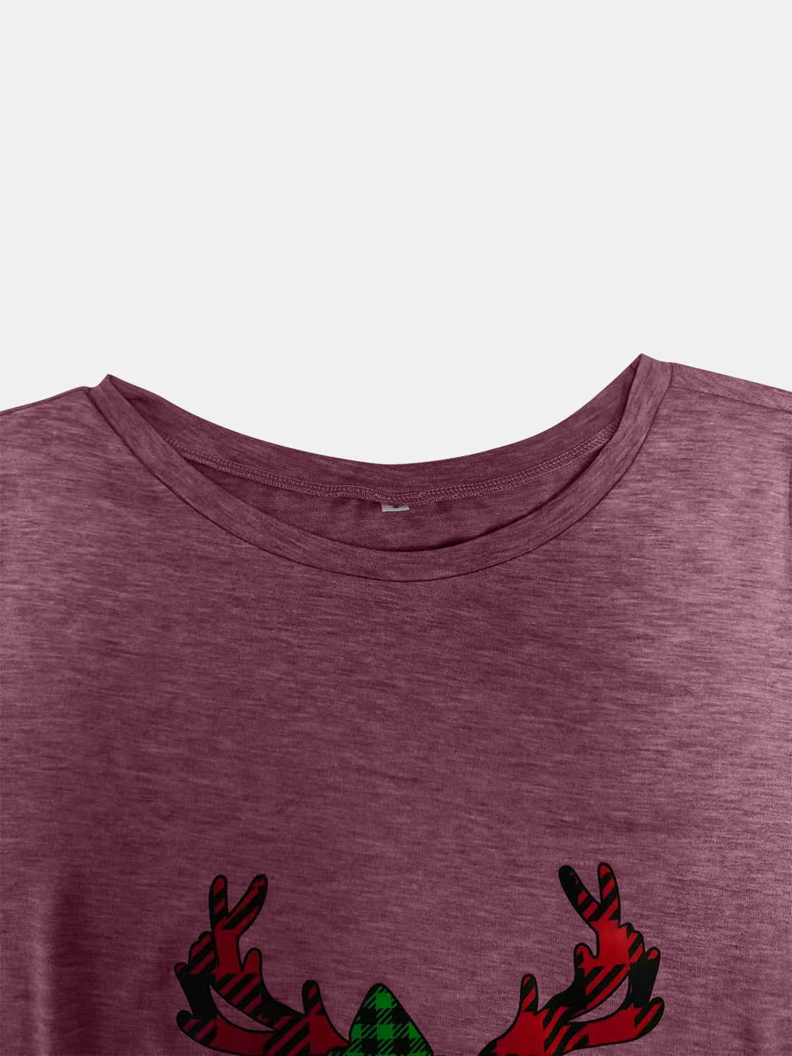 Full Size Reindeer Round Neck Long Sleeve T-Shirt - Charming Charlie