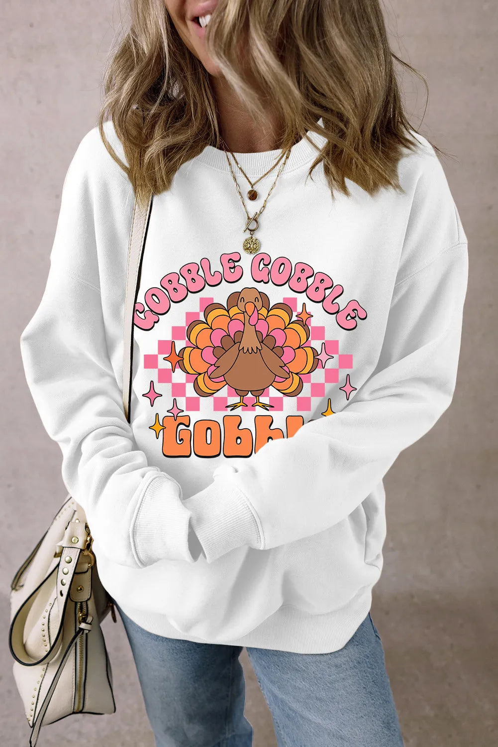 Graphic Dropped Shoulder Long Sleeve Sweatshirt - Charming Charlie