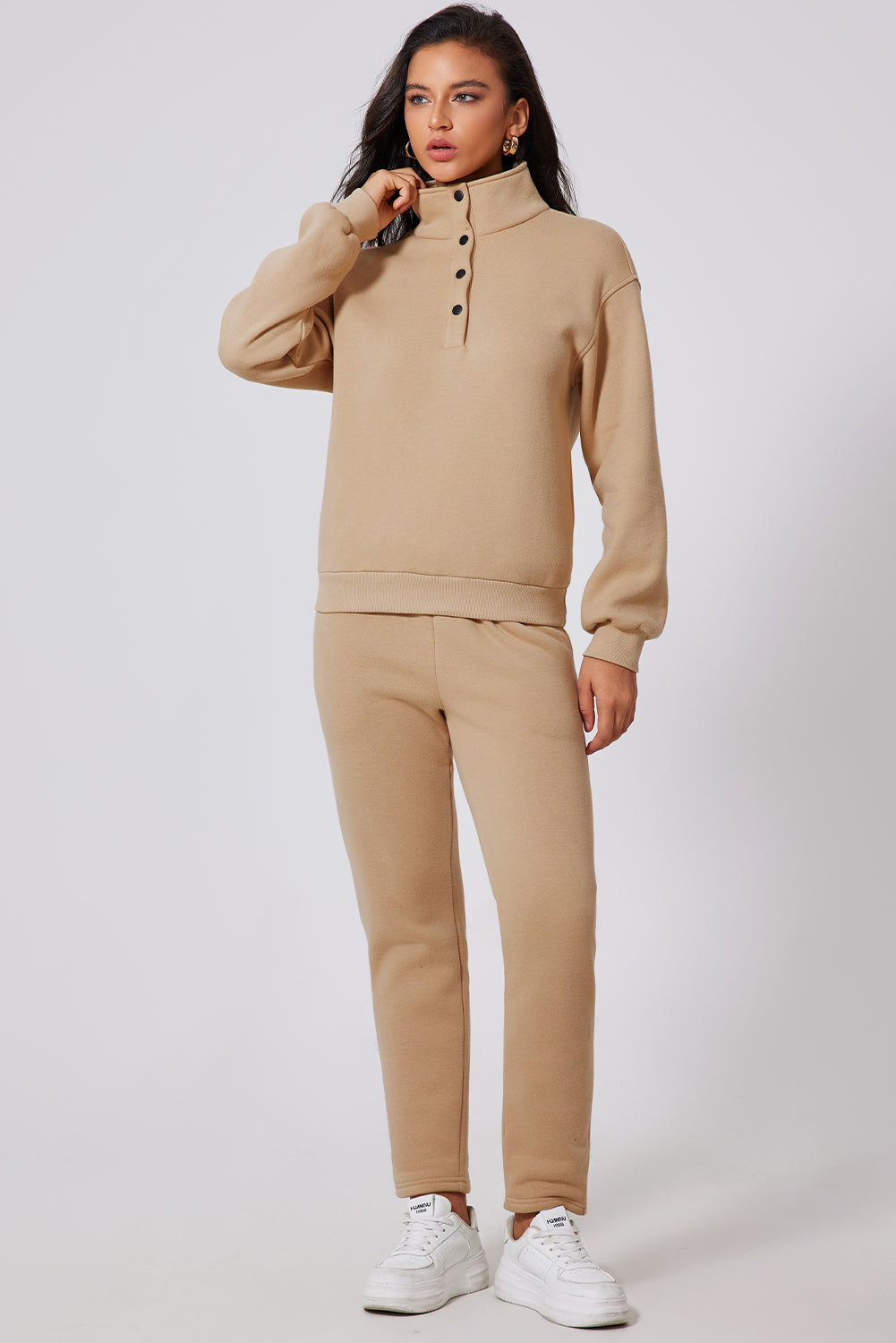 Half Snap Turtleneck Top and Pants Active Set - Charming Charlie