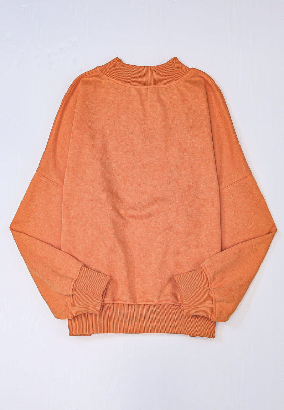 Mock Neck Dropped Shoulder Sweatshirt - Charming Charlie