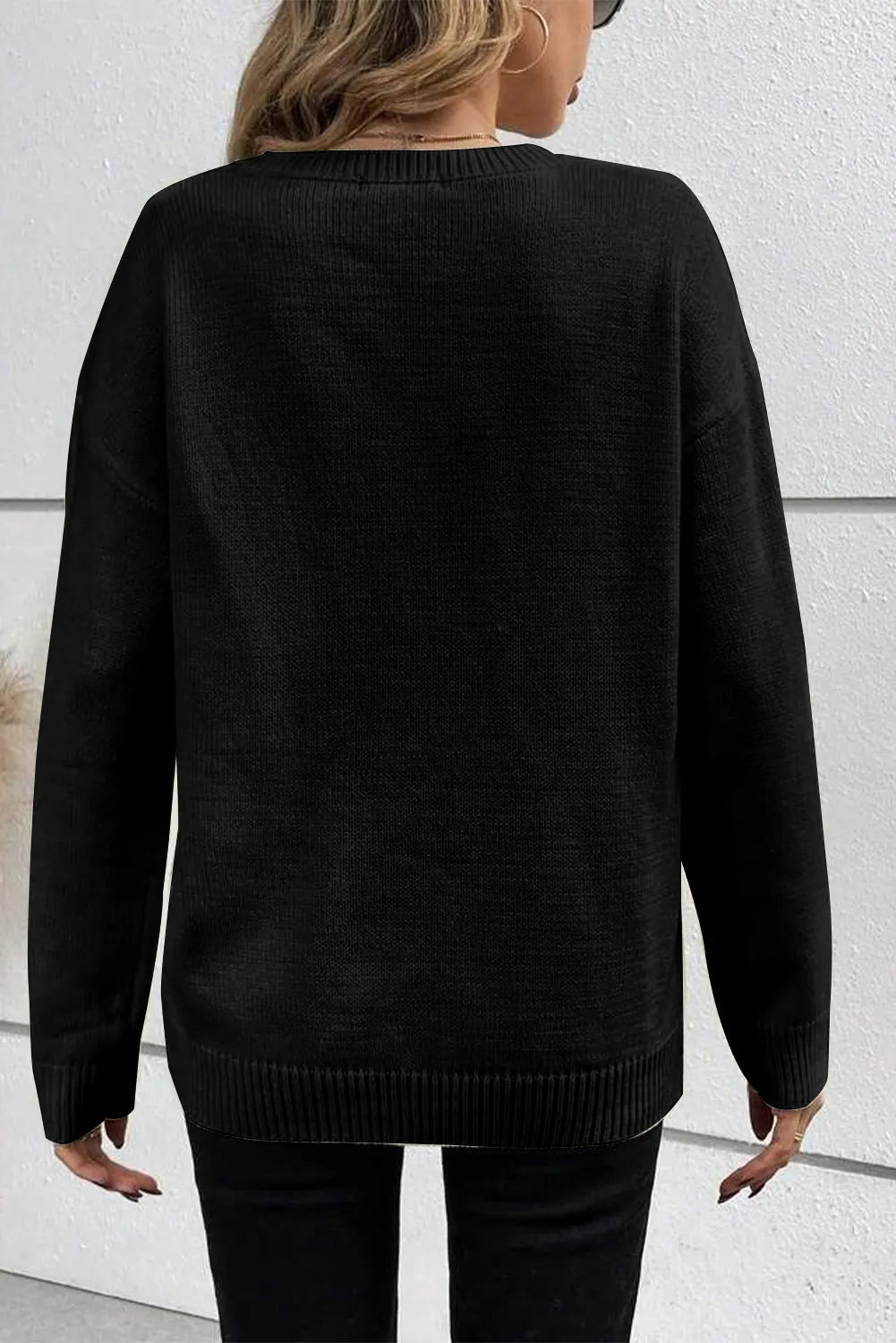 BOO Round Neck Long Sleeve Sweater - Charming Charlie