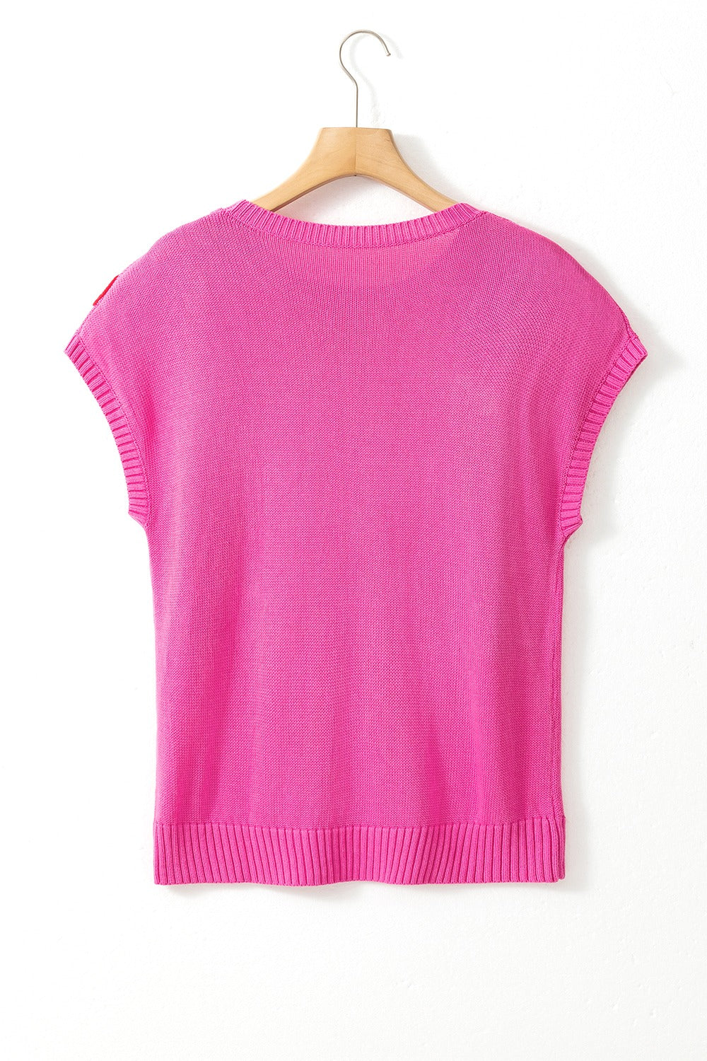 Crochet Flower Round Neck Cap Sleeve Sweater - Charming Charlie