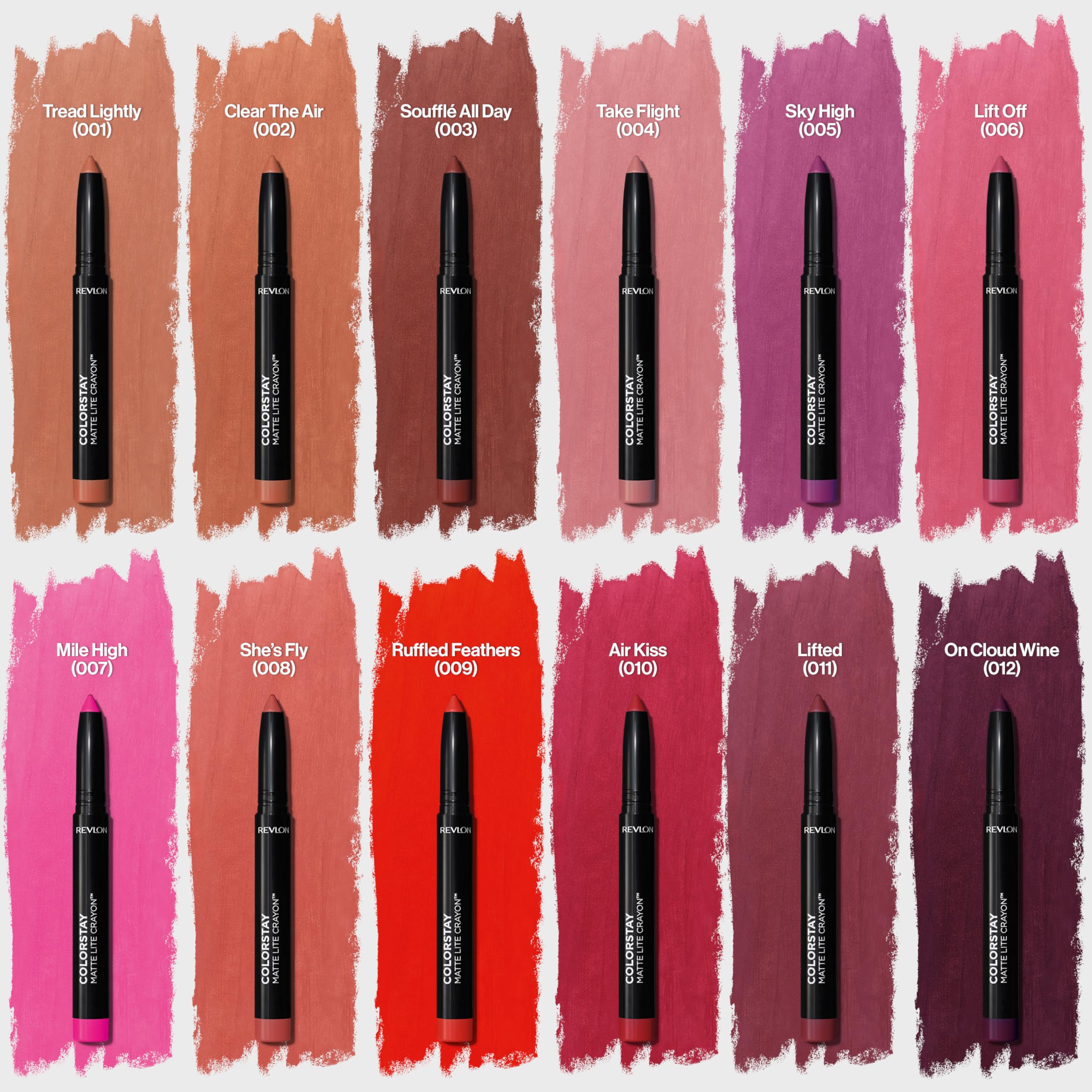 REVLON ColorStay Matte Lite Crayon Lipstick with Built-in Sharpener, Longlasting Non-Drying Matte Formula, Transfer-Proof Lipcolor - Charming Charlie