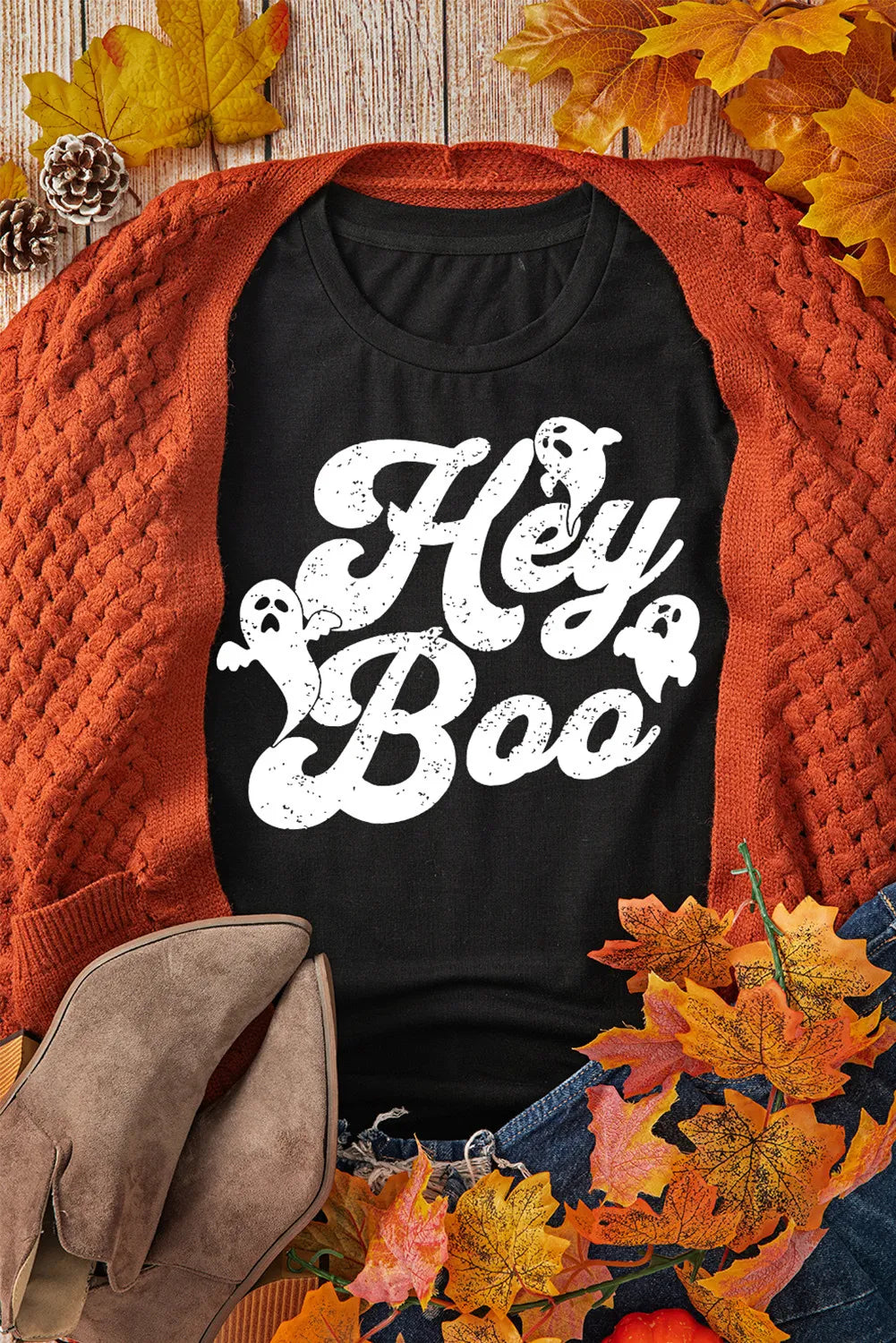 Letter Graphic Round Neck Short Sleeve T-Shirt - Charming Charlie