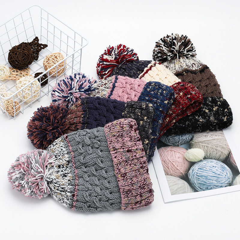 Contrast Thermal Hat with Pompom - Charming Charlie