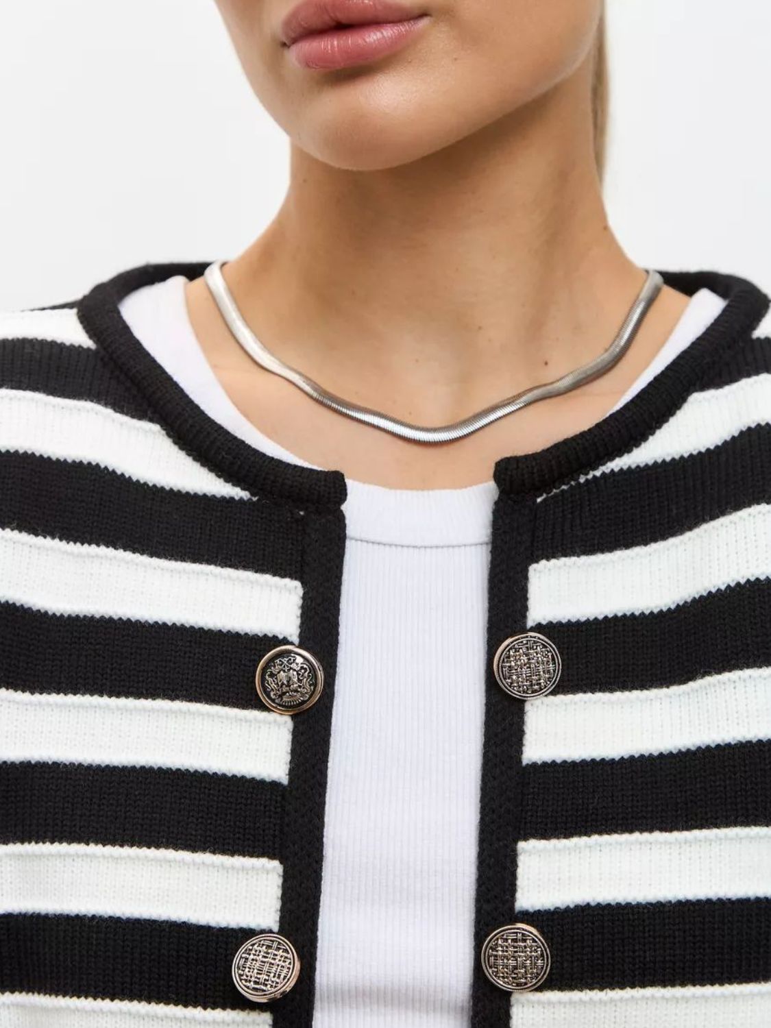 Striped Dropped Shoulder Long Sleeve Cardigan - Charming Charlie