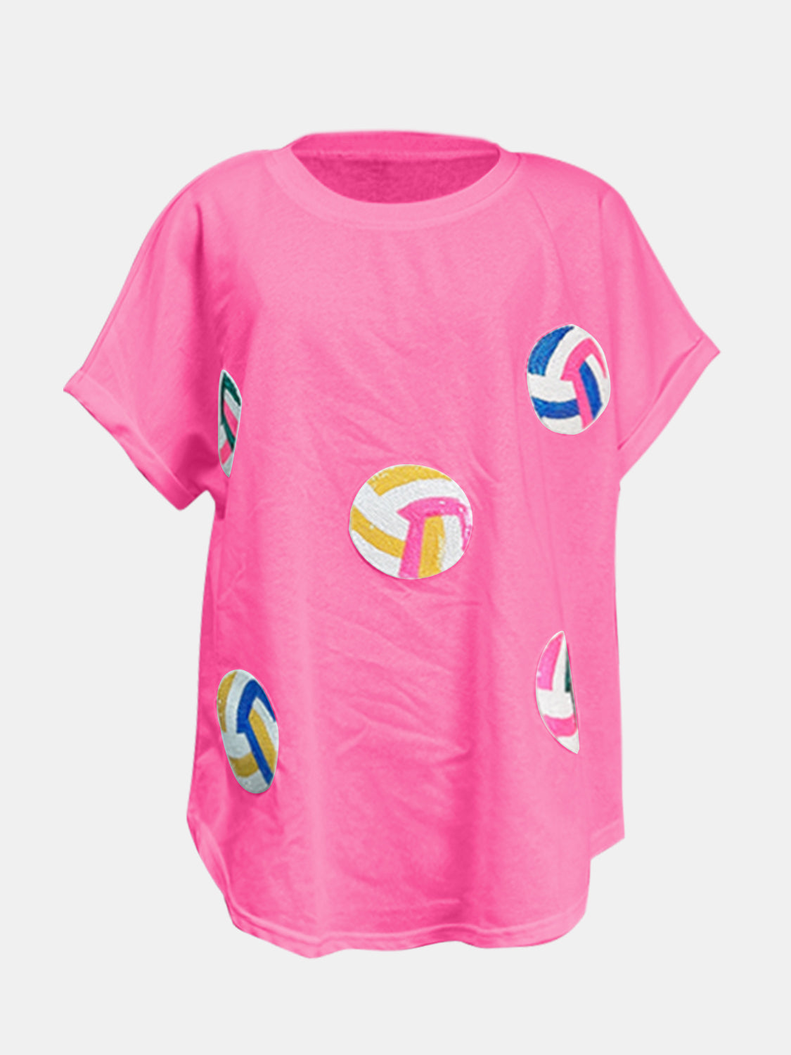 Sequin Round Neck Short Sleeve T-Shirt - Charming Charlie