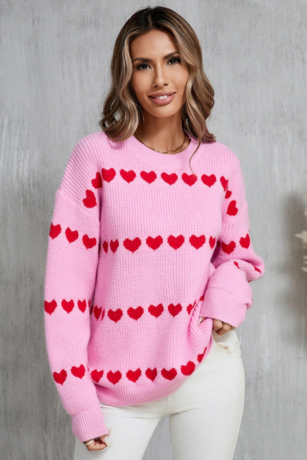 Angel Wings Heart Round Neck Long Sleeve Sweater - Charming Charlie