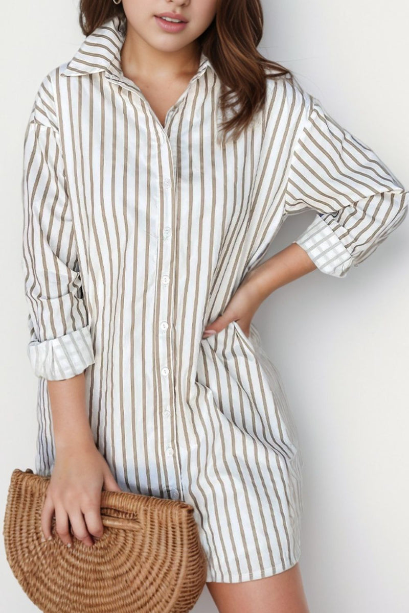 Striped Long Sleeve Mini Shirt Dress Charming Charlie Striped Long Sleeve Mini Shirt Dress Charming Charlie