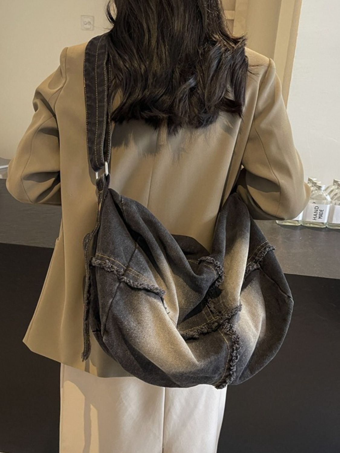 Raw Hem Gradient Crossbody Bag - Charming Charlie