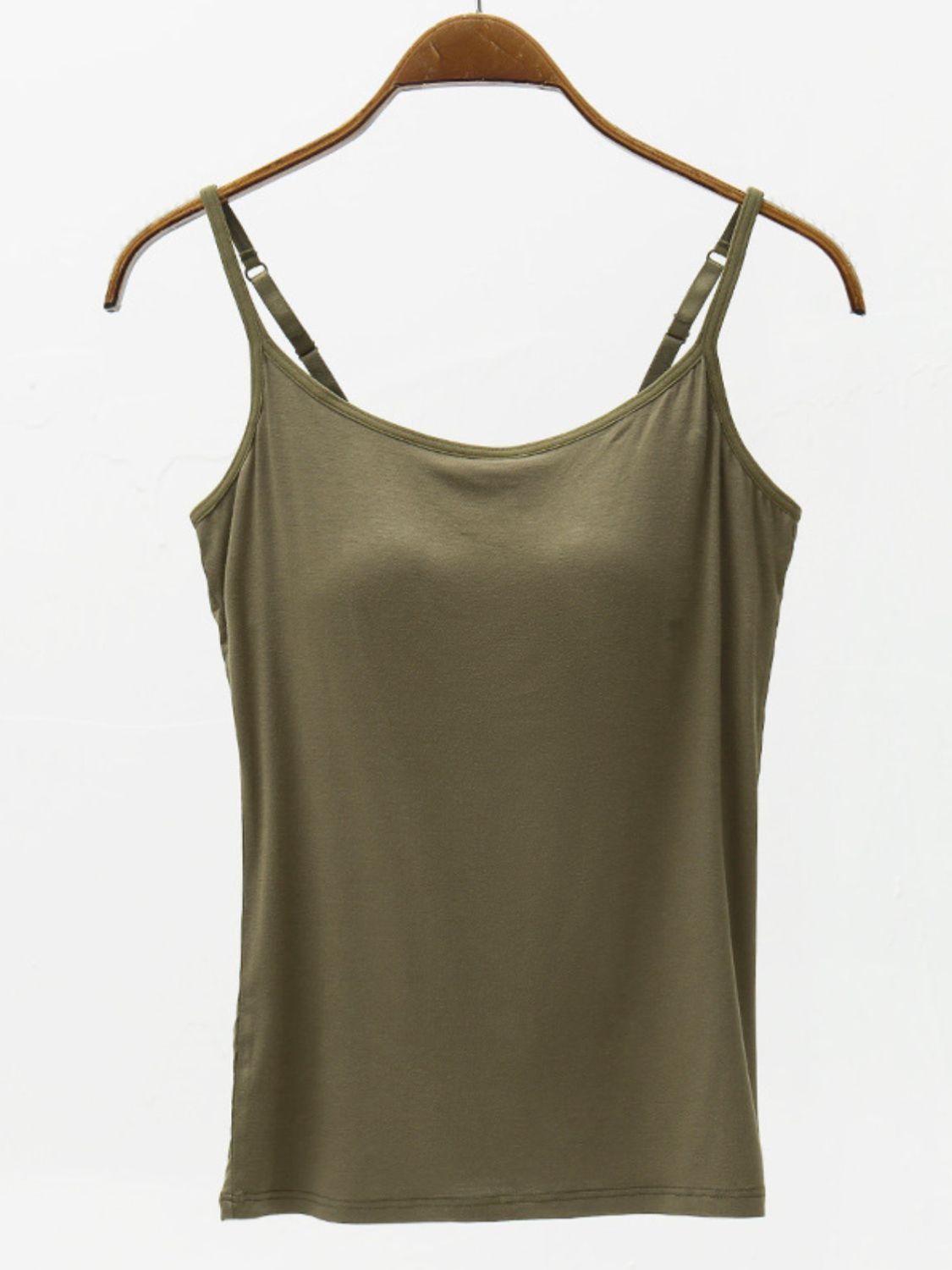Full Size Adjustable Strap Modal Cami with Bra - Charming Charlie