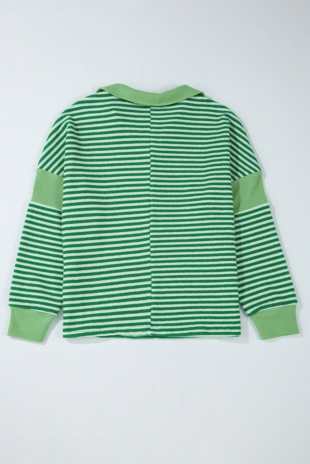 Stripe Johnny Collar Long Sleeve Top - Charming Charlie