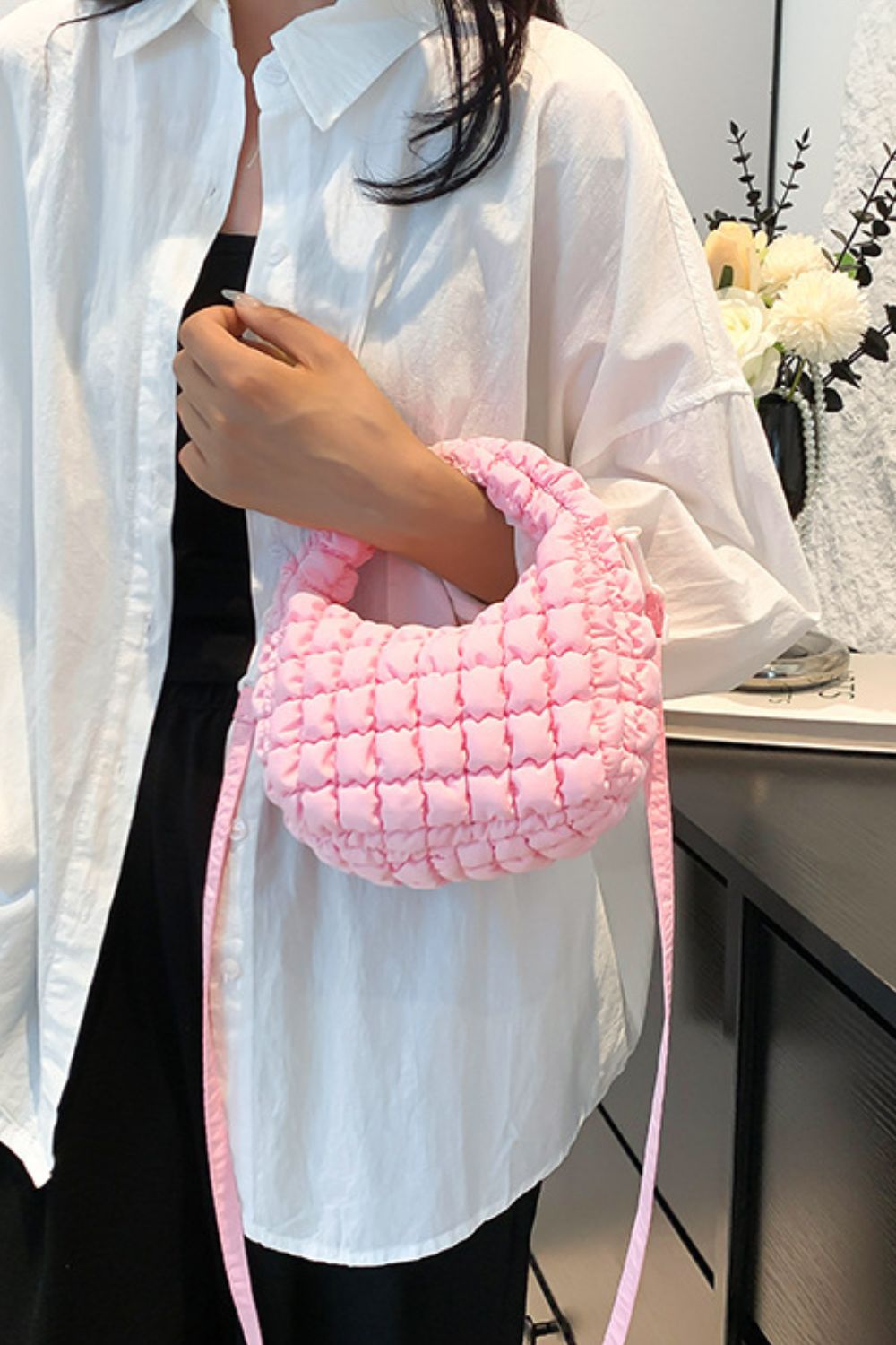 Quilted Puffy Removable Strap Crossbody Bag - Charming Charlie