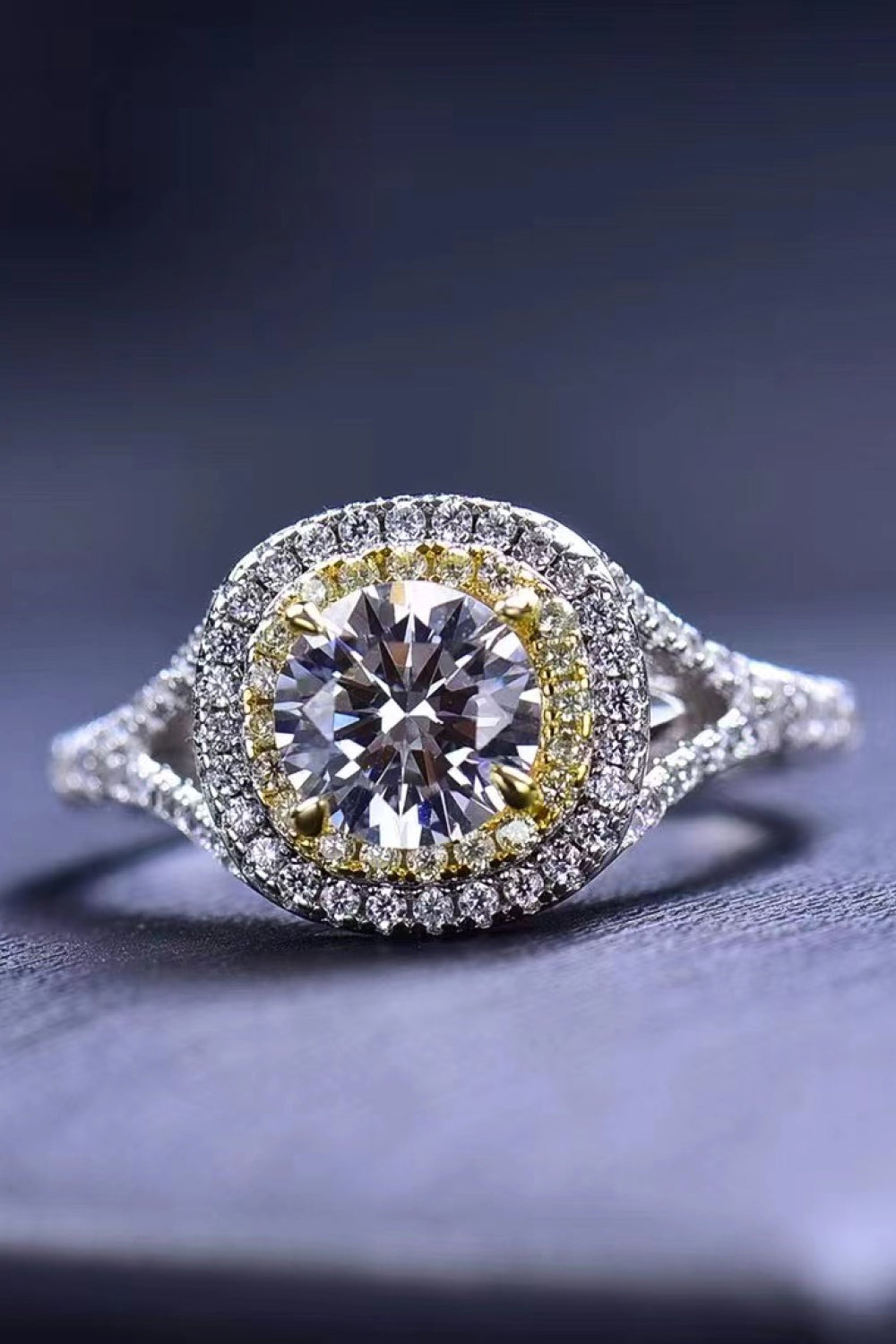 Two-Tone 1 Carat Moissanite Ring - Charming Charlie