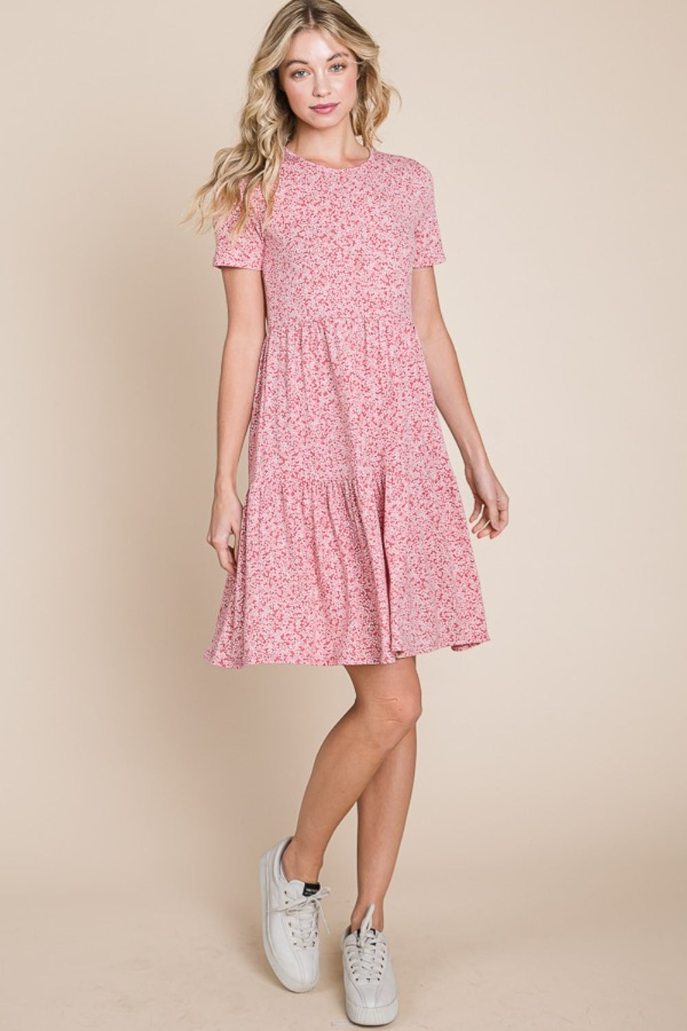 BOMBOM Printed Short Sleeve Mini Dress - Charming Charlie