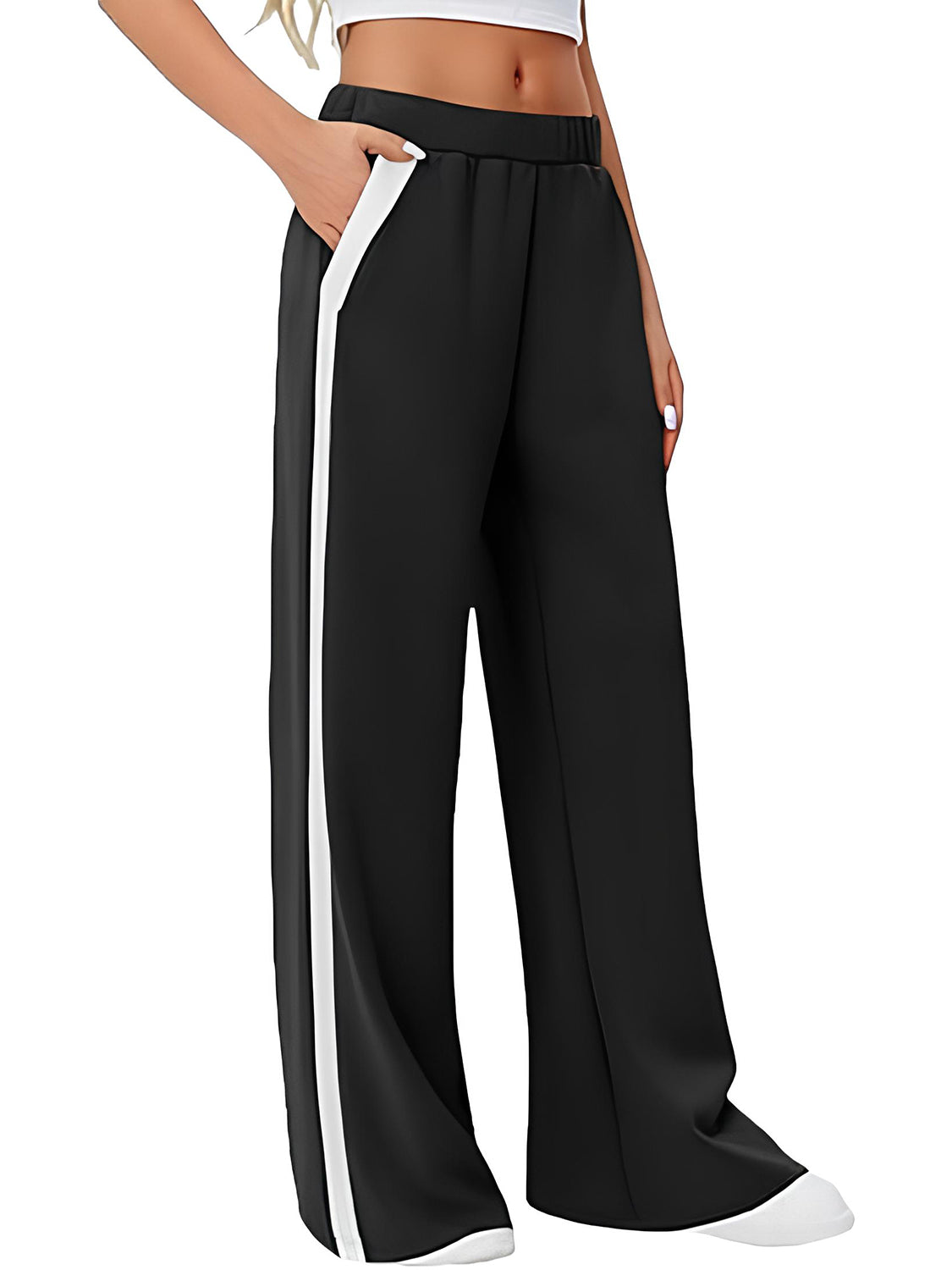 Side Striped Wide Leg Pants - Charming Charlie