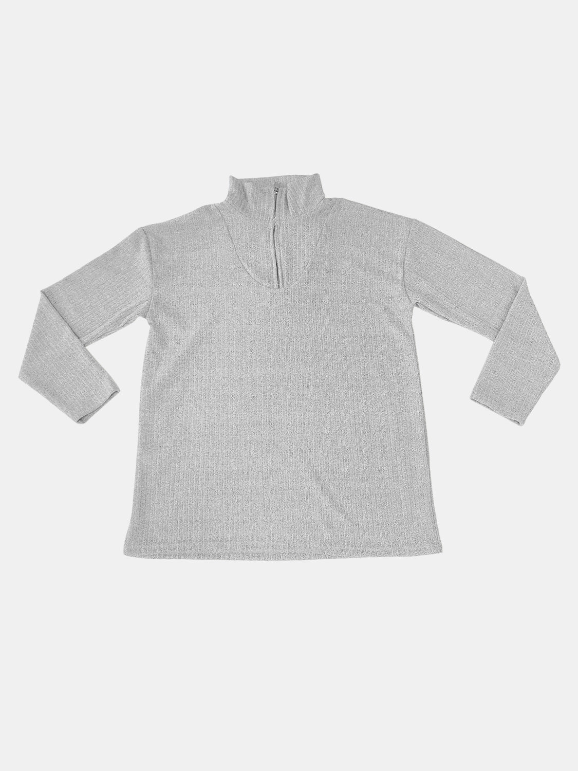 Full Size Quarter Zip Long Sleeve Top - Charming Charlie