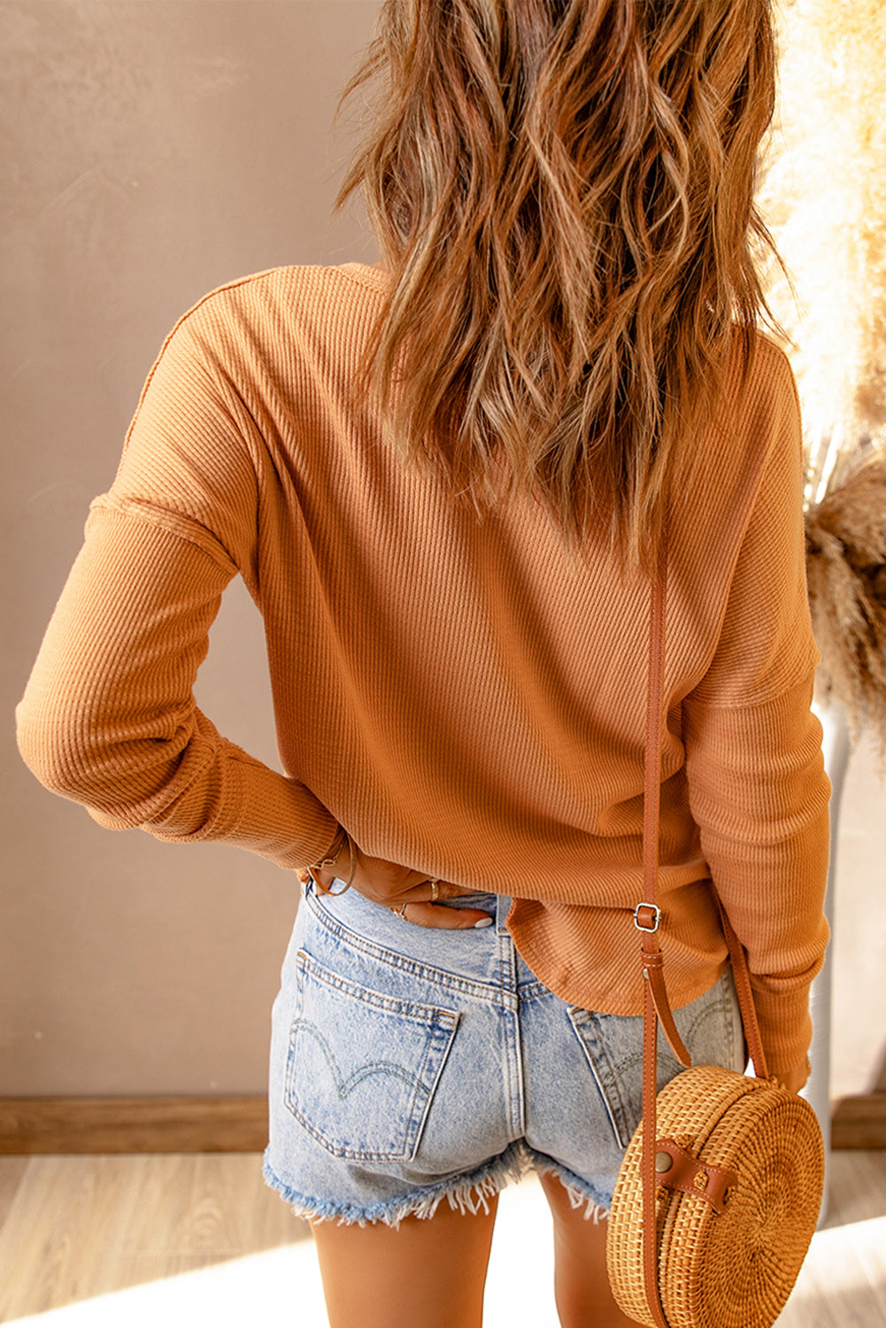 Double Take Full Size Half Button Drop Shoulder T-Shirt - Charming Charlie