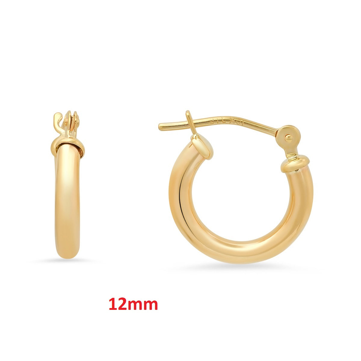 Real 10k Solid Gold Classic Huggy Hoop Gold Earrings - Charming Charlie
